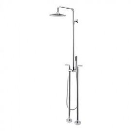 Shower Tap Contemporary Handshower Included / Floor Standing Brass Chrome