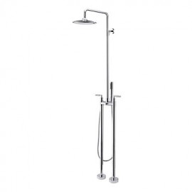 Shower Tap Contemporary Handshower Included / Floor Standing Brass Chrome