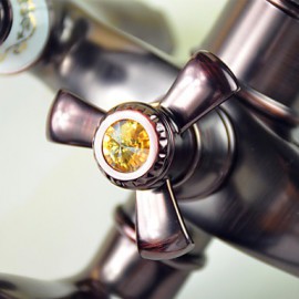 Oil-rubbed Bronze Wall Mounted Waterfall Rain + Handheld Shower Tap