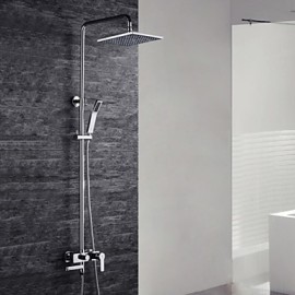 Contemporary Chrome Brass Shower Tap with Air Injection Technology Shower Head