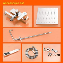 Contemporary Chrome Brass Shower Tap with Air Injection Technology Shower Head