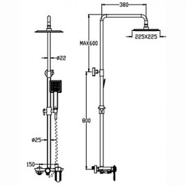 Shower Tap Antique Rain Shower/Handshower Included Brass Painting