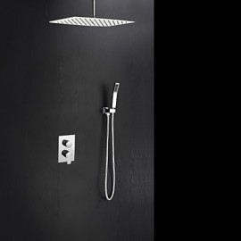 Contemporary Chrome Brass Shower Tap with Air Injection Technology Shower Head