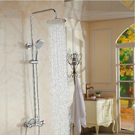 Bathroom 3 Function Shower Tap.Chrome Finish Brass Made Shower Set.8 Inch Rain Shower Head Tub Mixer Tap