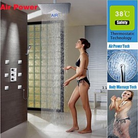 Shower Tap Contemporary Thermostatic / Rain Shower / Sidespray / Handshower Included Brass Chrome