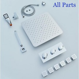 Shower Tap Contemporary Thermostatic / Rain Shower / Sidespray / Handshower Included Brass Chrome