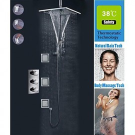 Shower Tap Contemporary Thermostatic / Rain Shower / Sidespray / Handshower Included Brass Chrome