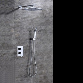 Contemporary Chrome Brass Shower Tap with Air Injection Technology Shower Head