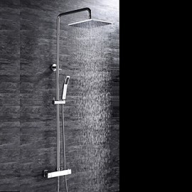 HPB? Contemporary Chrome Brass Thermostatic Shower Tap with Air Injection Technology Shower Head