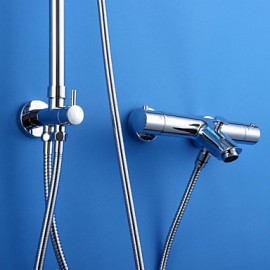Shower Tap Contemporary Thermostatic / Rain Shower / Handshower Included Brass Chrome