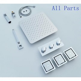 Shower Tap Contemporary Thermostatic / Rain Shower / Sidespray / Handshower Included Brass Chrome