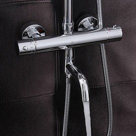 Shower Tap Contemporary Thermostatic / Rain Shower / Handshower Included Brass Chrome