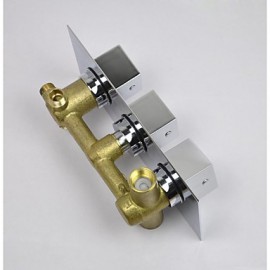 Brass Thermostatic Shower Valve Stainless Steel 8" Round Rain Bathroom Shower Tap Spa Body Massage Spray Jets