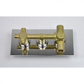 Brass Thermostatic Shower Valve Stainless Steel 8" Round Rain Bathroom Shower Tap Spa Body Massage Spray Jets