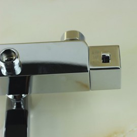 Contemporary Chrome Brass Thermostatic Shower Tap with 304 Stainless Steel Shower Head