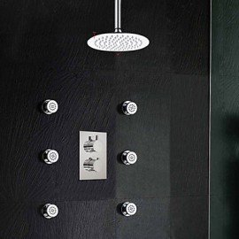 Waterfall Shower 8 Inch Tap Thermostatic Mixer Valve Body Massage Spray Jet System