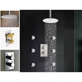Waterfall Shower 8 Inch Tap Thermostatic Mixer Valve Body Massage Spray Jet System