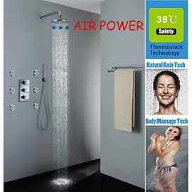 Shower Tap Contemporary Thermostatic / Handshower Included / Rain Shower / Sidespray Brass Chrome