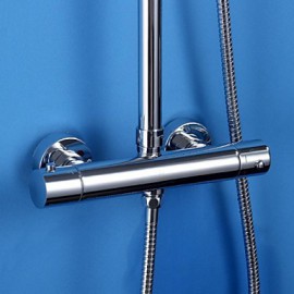 Shower Tap Contemporary Thermostatic / Rain Shower / Handshower Included Brass Chrome