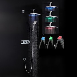 Shower Tap Contemporary LED / Rain Shower / Handshower Included Brass Chrome