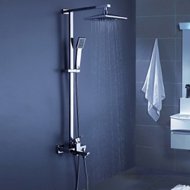 Shower tub Tap Contemporary with 8 inch Shower Head with Hand Shower