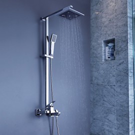 Shower tub Tap Contemporary with 8 inch Shower Head with Hand Shower