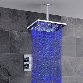 Thermostatic 8" Ceiling Mount LED Rain Shower Tap Mixer Tap