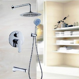 3 Function Round Concealed Shower Tap Set Wall Mounted Rainfall Shower Head Mixer Tap