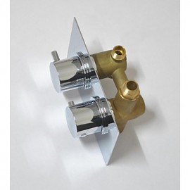 10 Inch Dual Handle Thermostatic Mixer Shower Rainlfall 250mm Ultra-Thin Waterfall Shower and Hand Held