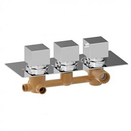 Luxury High Flow Concealed Valve Thermostatic 3 Way Vertical Install