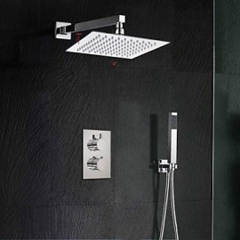 Ultra-thin Square Rainfall Show Thermostatic Mixer Valve& Hand Shower
