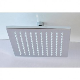 LED 8 Inch Square Solid Brass Concealed Bathroom Thermostatic Shower Rainfall Shower Mixer Valve& Hand Shower