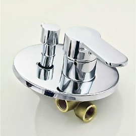Shower Tap Set Round And Rainfall 8 Inch Brass Shower Head And 2-Way Mixer Valve Concealed Wall Mounted