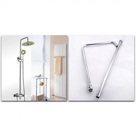 Bathroom Wall Mounted Single Handle Rain Shower Tap Set with 8 Inch ABS Colorful Head Shower and Hand Shower