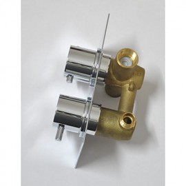 Concealed Thermostatic Shower Valve Mixer Tap Round 2 Dial 2 Way