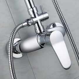 Shower Tap Contemporary Rain Shower / Handshower Included Brass Chrome