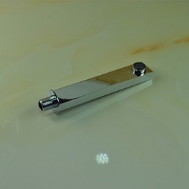 Shower Tap Contemporary Chrome Wall Mounted Double Handles Brass with Square Shower Head and Hand Shower