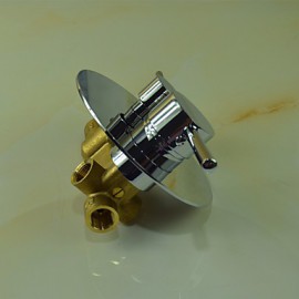 Shower Tap Contemporary Chrome Wall Mounted Double Handles Brass with Shower Head and Hand Shower