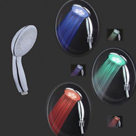3-Color ABS Temperature Detectable LED Color Changing Hand Shower