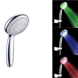 3-Color ABS Temperature Detectable LED Color Changing Hand Shower