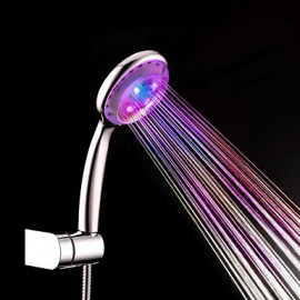 3-Color ABS Temperature Detectable LED Color Changing Hand Shower