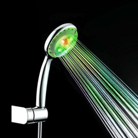 3-Color ABS Temperature Detectable LED Color Changing Hand Shower
