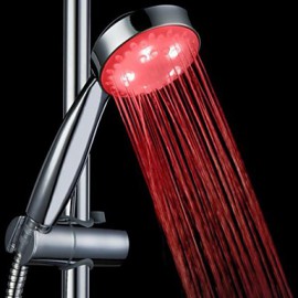 3-Color ABS Temperature Detectable LED Color Changing Hand Shower