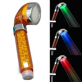 LED Temperature Detection ABS Color Negative Ion Shower Head (Automatic Color)