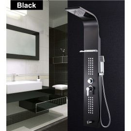 10 Inch In Wall Bathroom Rainshower Set Shower Panel Rainfall Massage System Tap with Jets Hand Shower