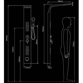 10 Inch In Wall Bathroom Rainshower Set Shower Panel Rainfall Massage System Tap with Jets Hand Shower