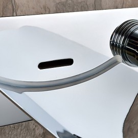 Chrome Finish Color Changing Wall Mount Tub Tap With Hand Shower