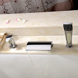 Bathtub Tap - Contemporary - Handshower Included / Waterfall Chrome)