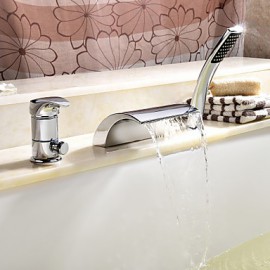 Bathtub Tap - Contemporary - Handshower Included / Waterfall Chrome)
