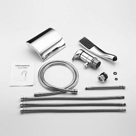 Bathtub Tap - Contemporary - Handshower Included / Waterfall Chrome)